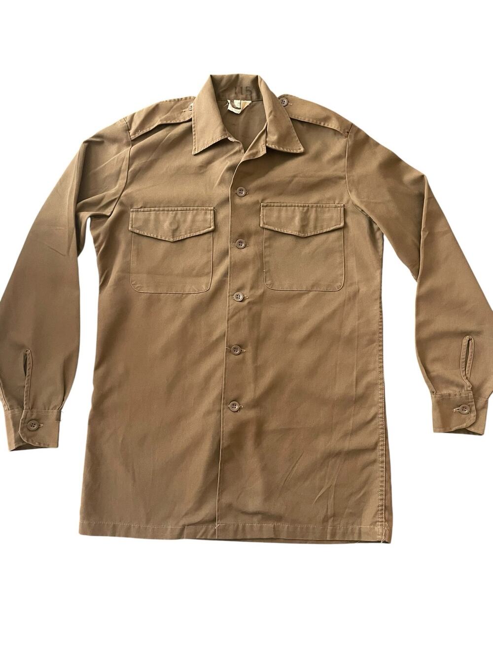 Vintage 1976 Military Surplus Field Shirt Jacket - Brown OS